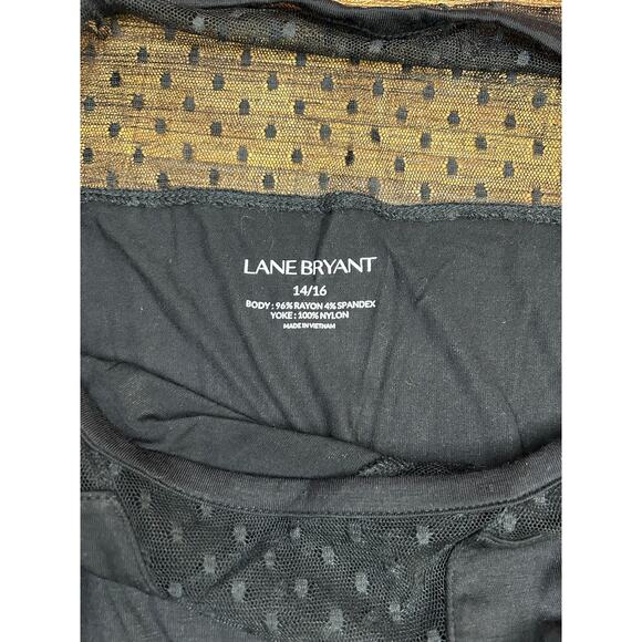 LANE BRYANT Women’s Long Sleeve Top With Mesh Neckline / Size: 14-16 - Picture 3 of 7
